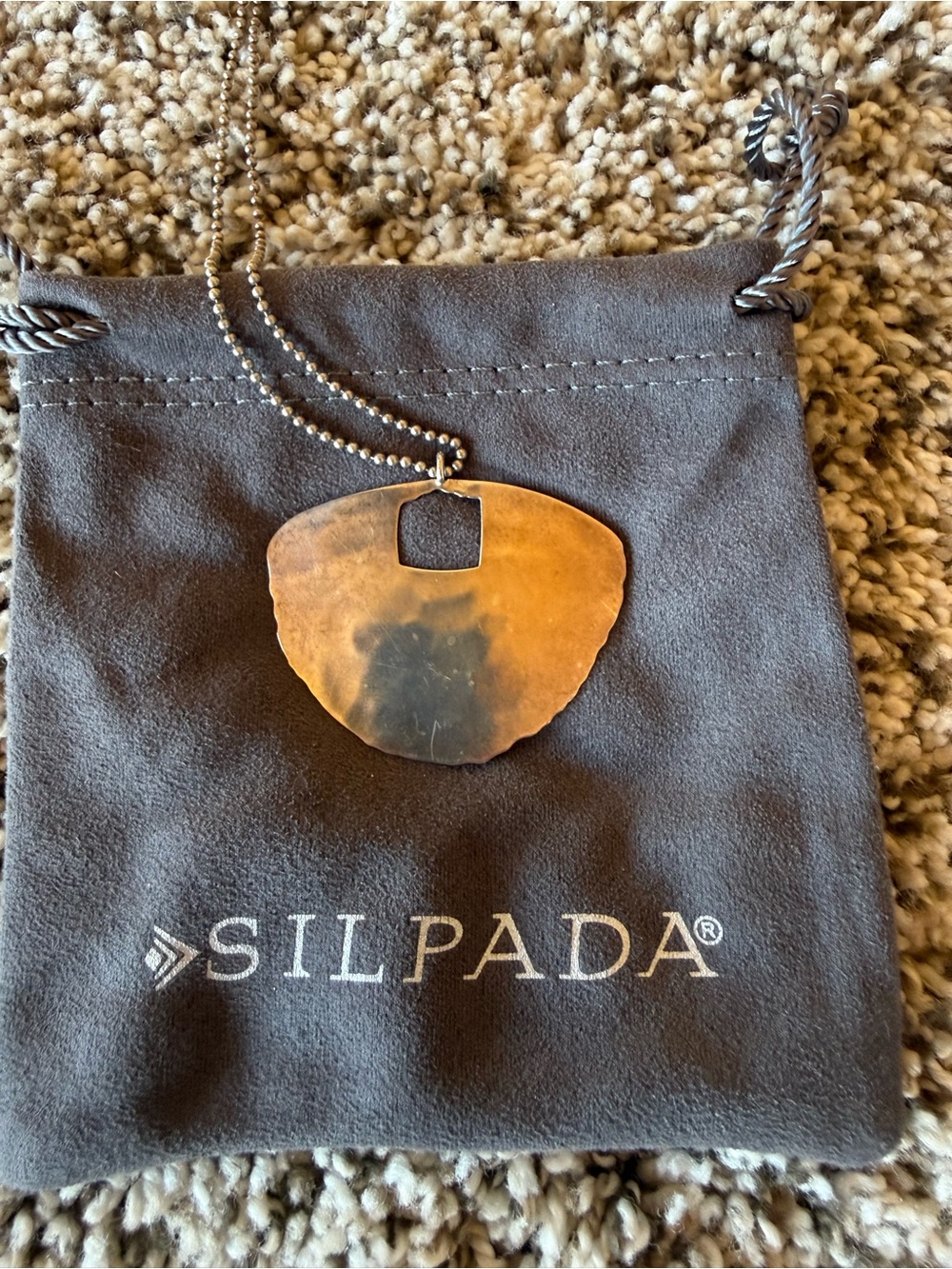 Silpada Copper and Black Patina Pendant Necklace